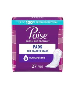 Poise Overnight Pads, Long