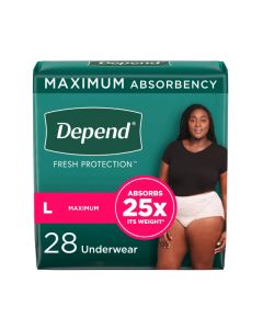 Depend Maximum Underwear for Women, Large - 56/case