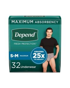 Depend Underwear Maximum for Men, Small/Medium - 64/case