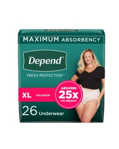 Depend Maximum Underwear for Women, X-Large - 52/case