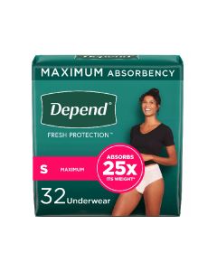 Depend Maximum Underwear for Women, Small - 64/Case