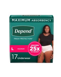 Depend Maximum Underwear for Women, Large - 68/case