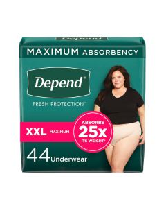 Depend Maximum Underwear for Women, XX-Large - 44/case
