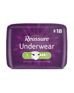 Reassure Underwear for Women, Maximum, Large, 18/bag