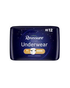 Reassure Overnight Underwear, X-Large - 12/bag