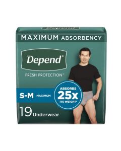 Depend Underwear for Men, Maximum, Small/Medium - 76/Case